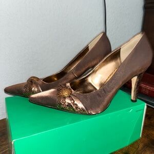 J.Renee Brown Heels with Metallic Accents